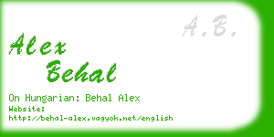 alex behal business card